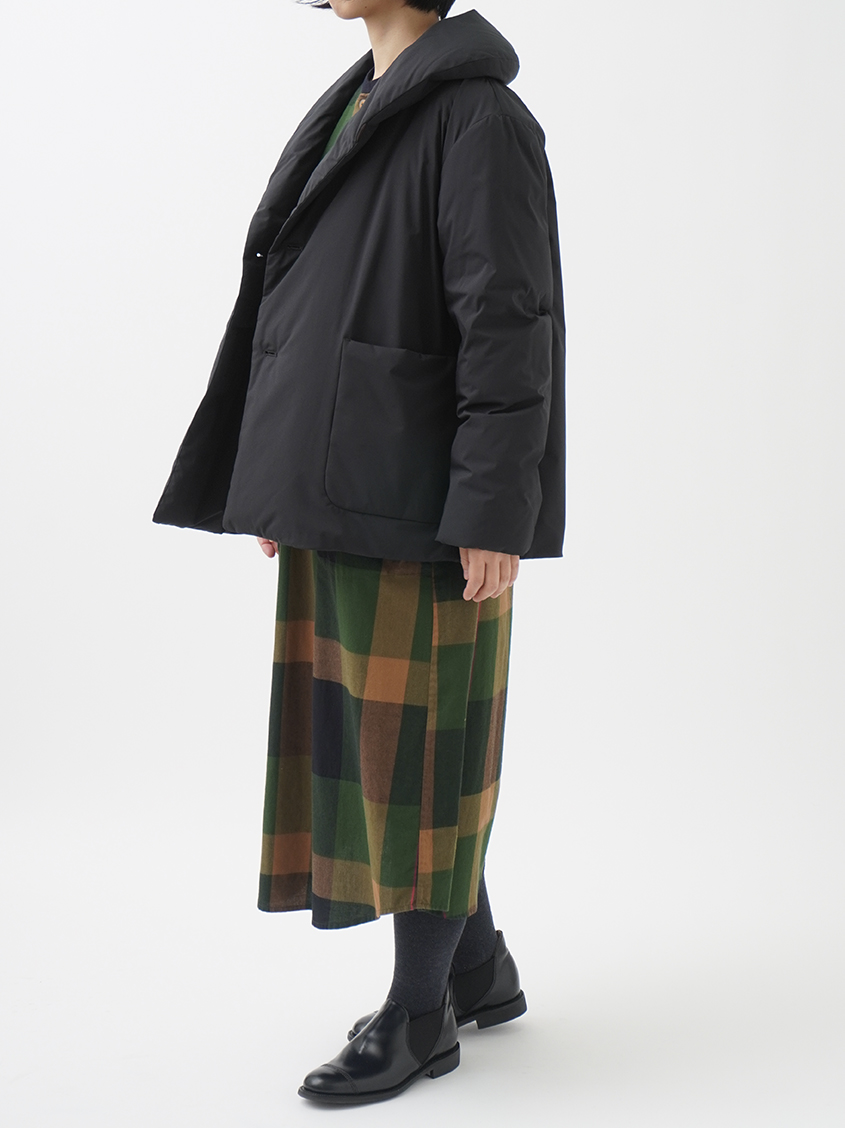 40／－起毛ブロックチェック シャツワンピース