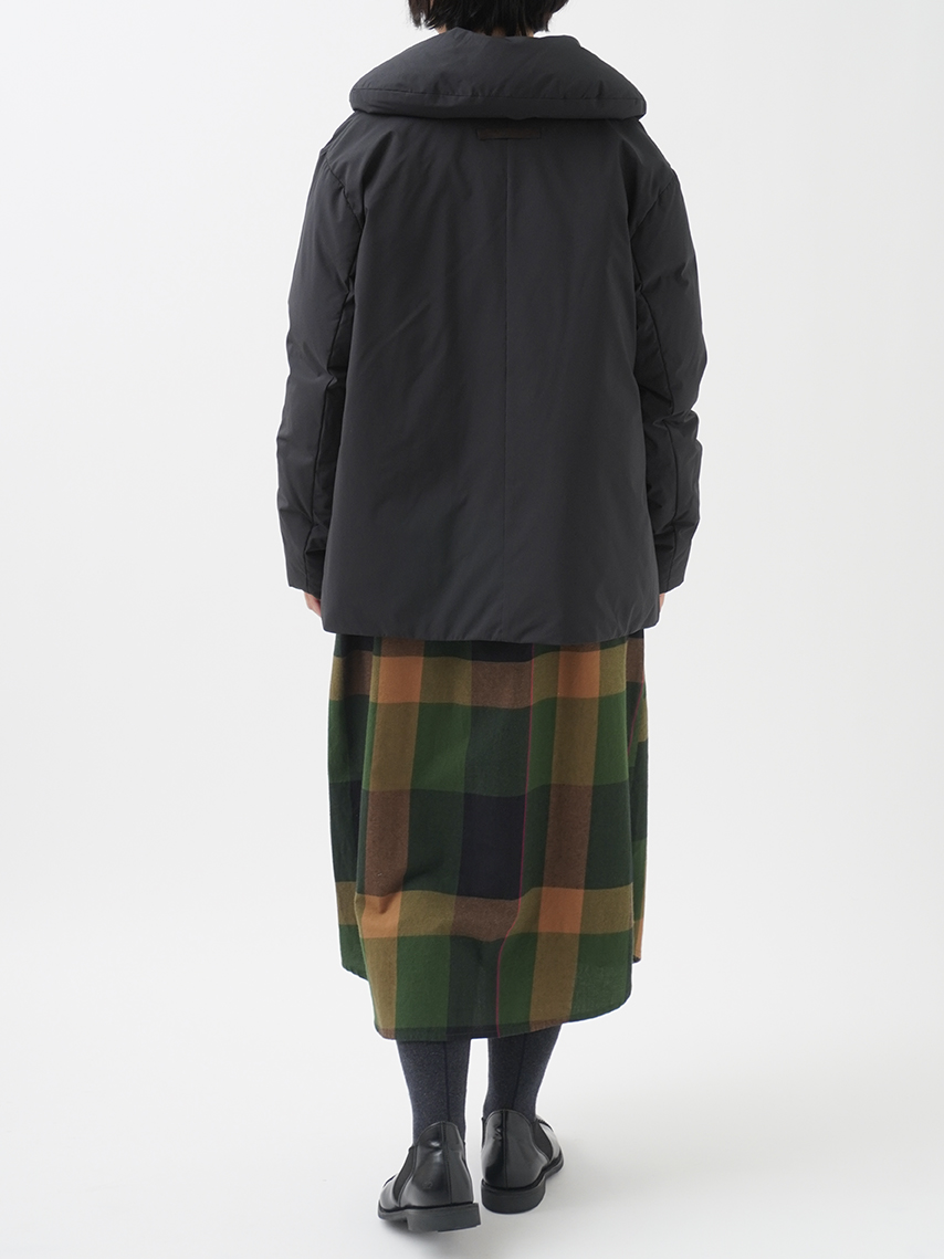 40／－起毛ブロックチェック シャツワンピース