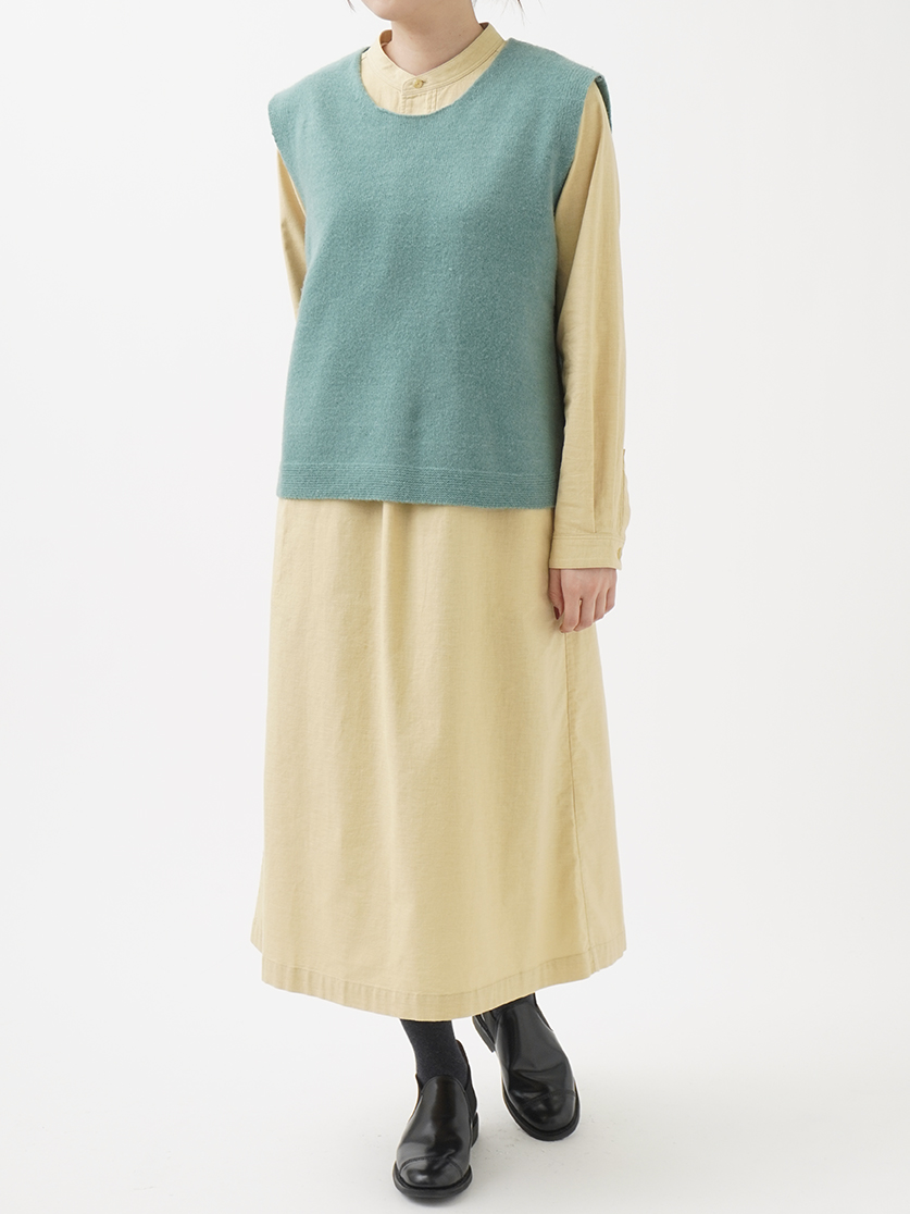 ラフィ平織ワッシャー 帯襟ワンピース