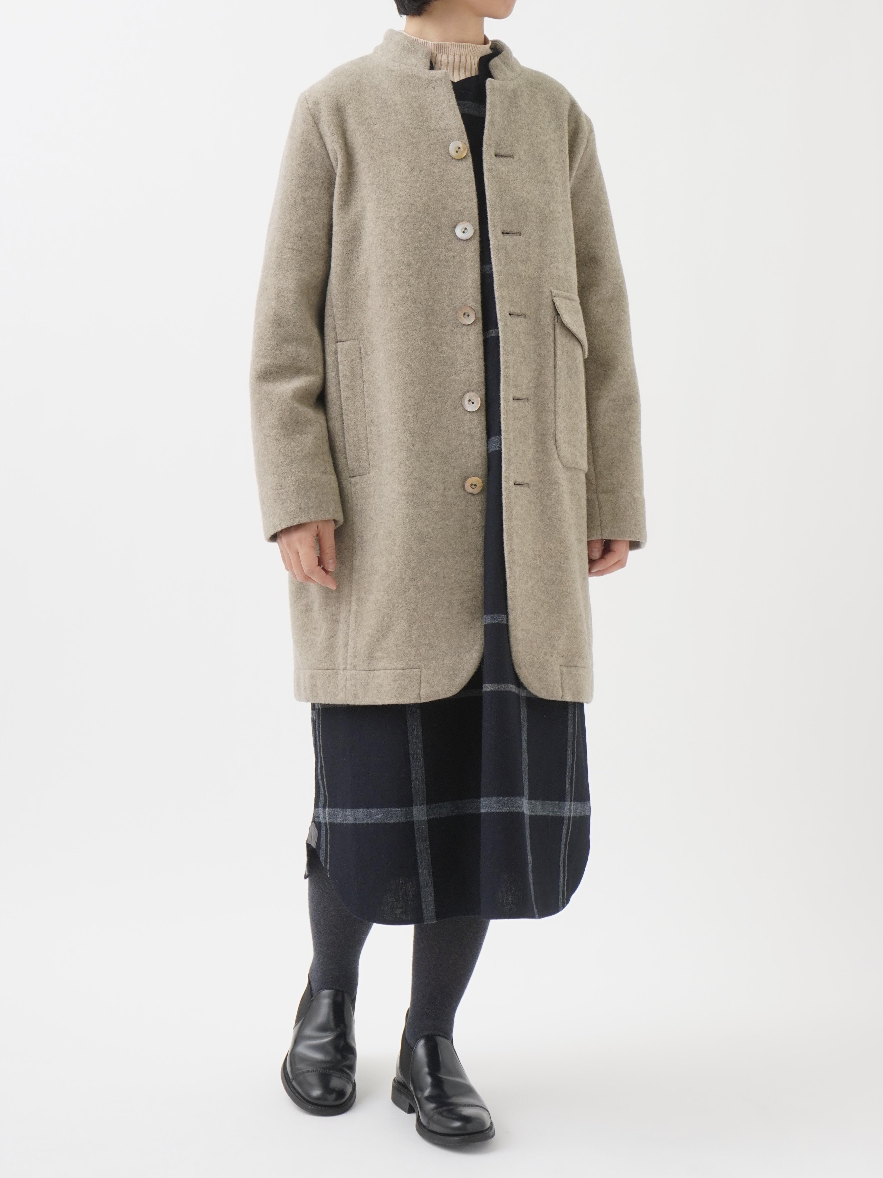 16／－インディゴ×19／－ラフィウールペンチェック ワンピース