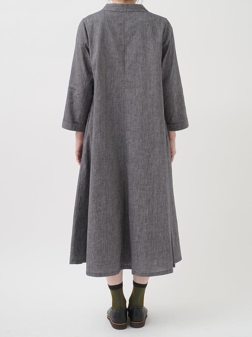 L／Cシャンブレー フレアワンピース