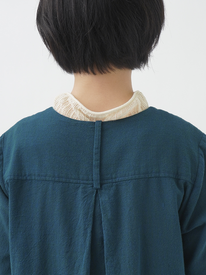 16／－ラフィガーゼシャンブレー フレアワンピース
