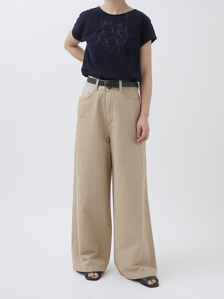 ラフィリネンチノワイドパンツ