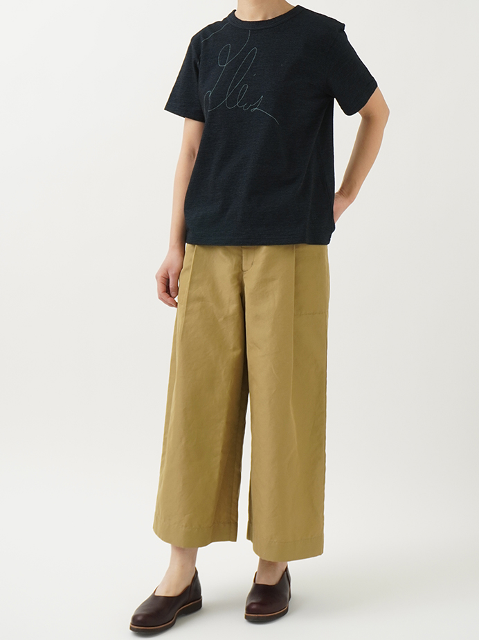パラスパレス コットン ラミー ツイル タック パンツ