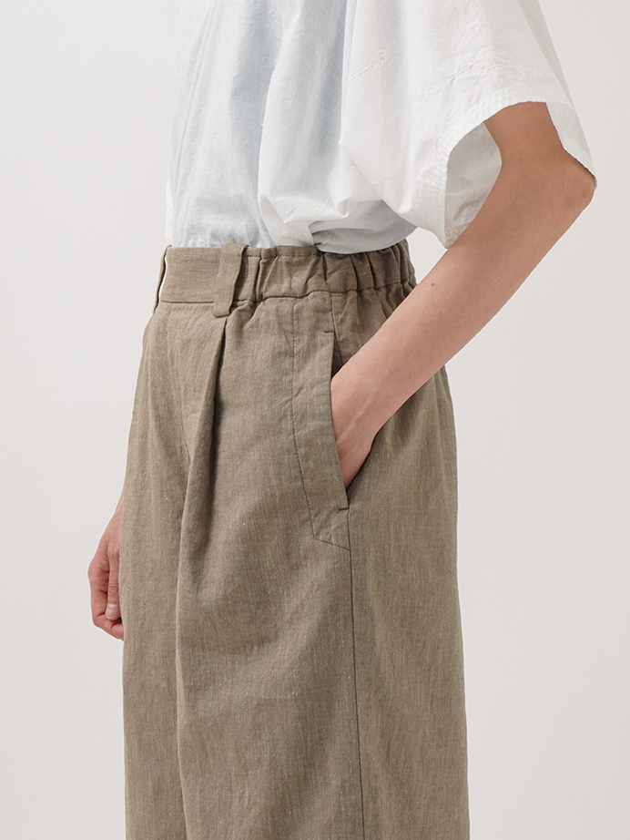 パラスパレス 60／－ リネン シャンブレー タック パンツ　ブルー パラスパレス リネン パンツ サイズ2 ブルー （パラスパレス 60