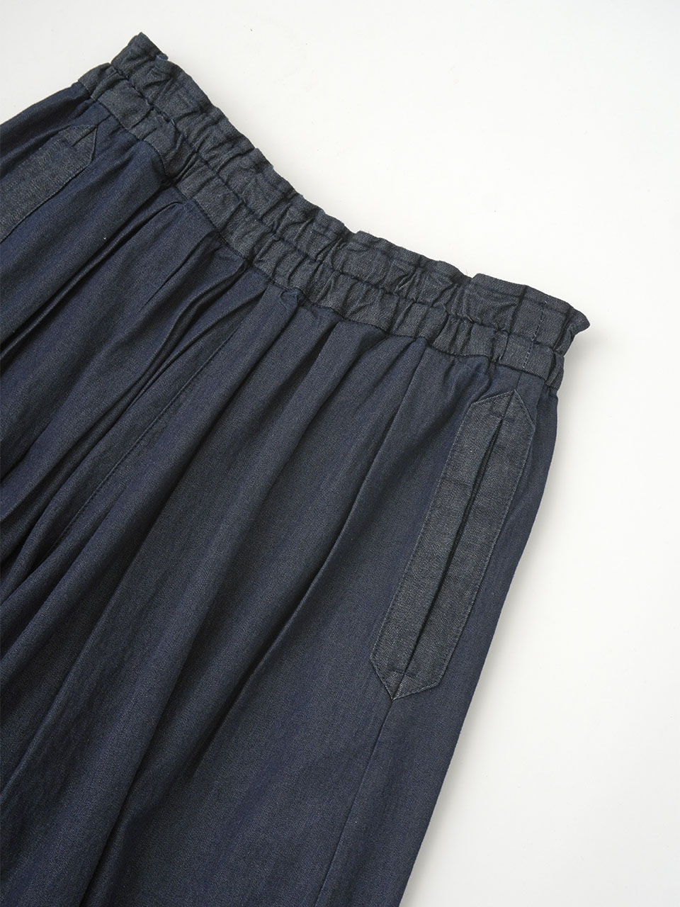 ライトオンスダンガリー タックキュロットギャザーパンツ