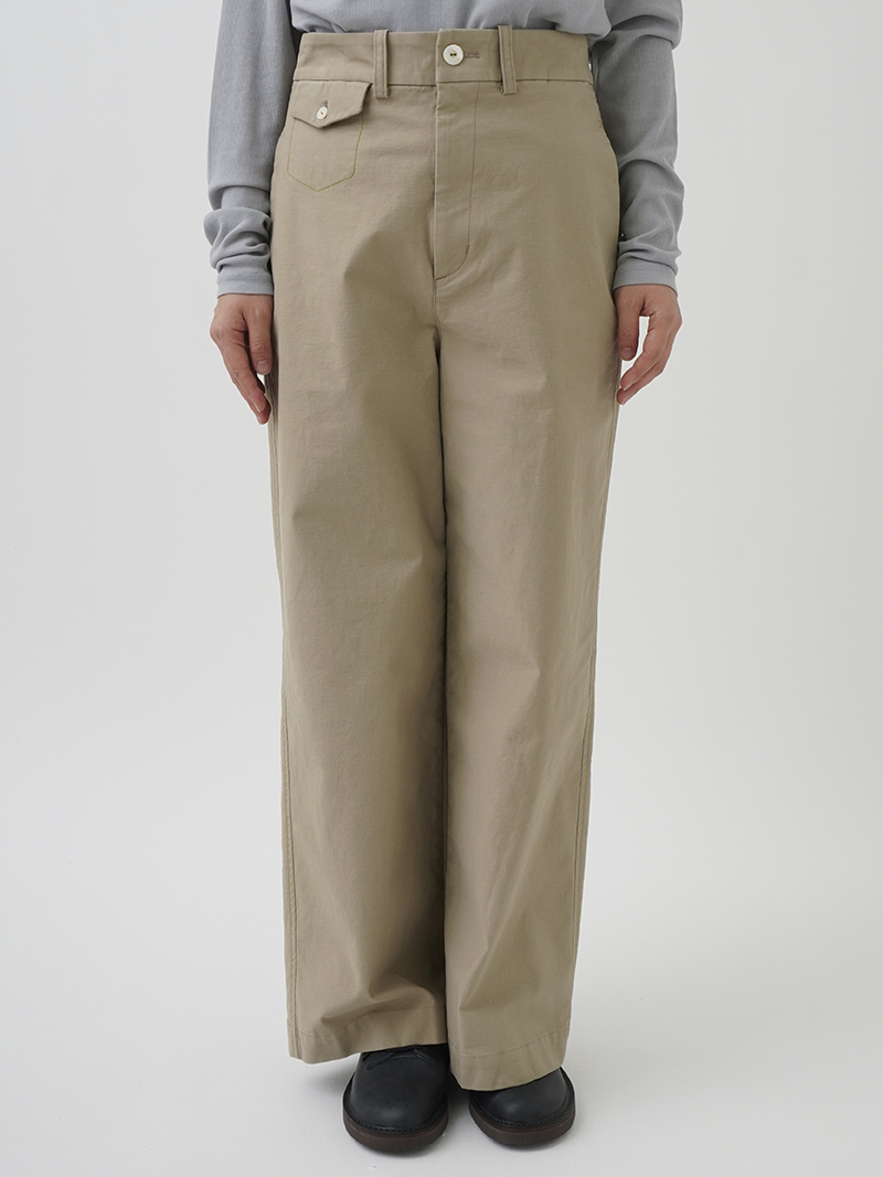 モールスキンストレッチ ワイドパンツ