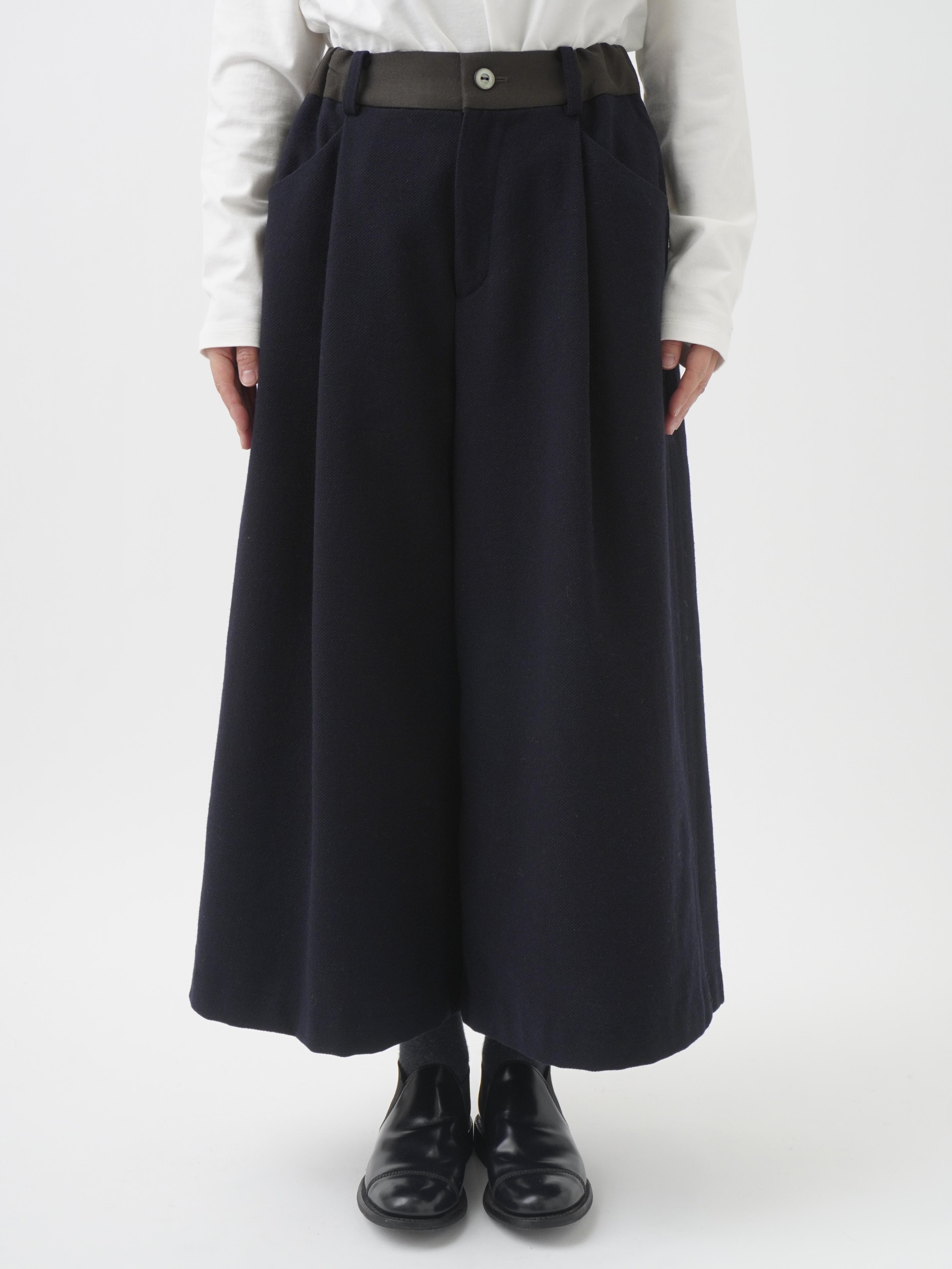 コットンウールカルゼ フレアパンツ