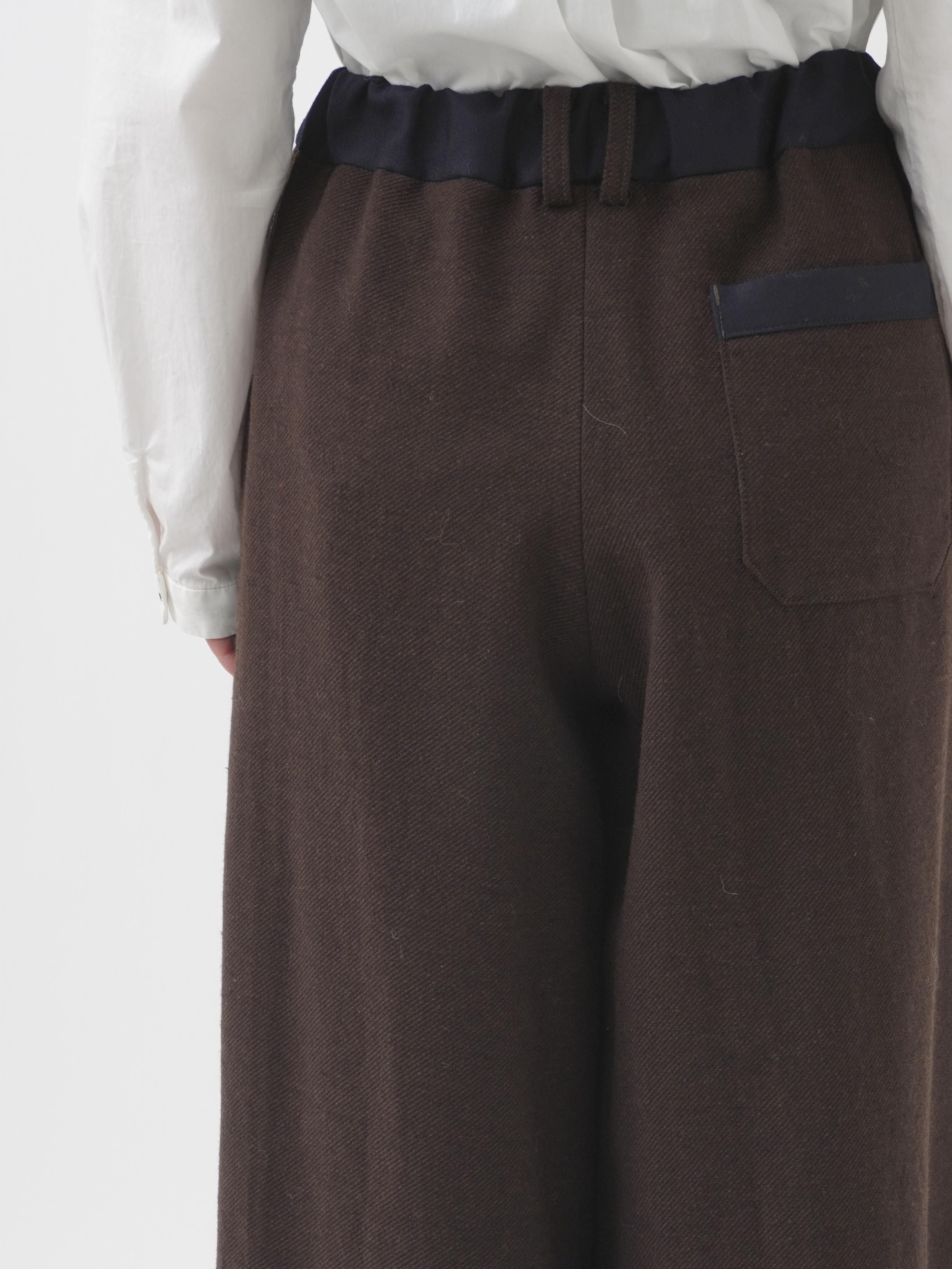 コットンウールカルゼ フレアパンツ