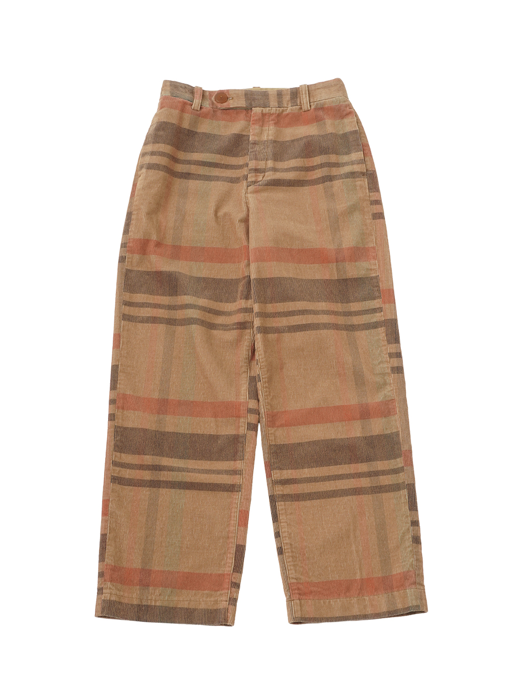 先染チェック14Wコーデュロイ ストレートパンツ