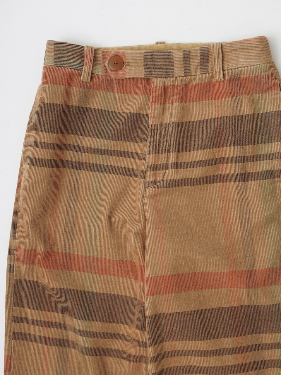 先染チェック14Wコーデュロイ ストレートパンツ