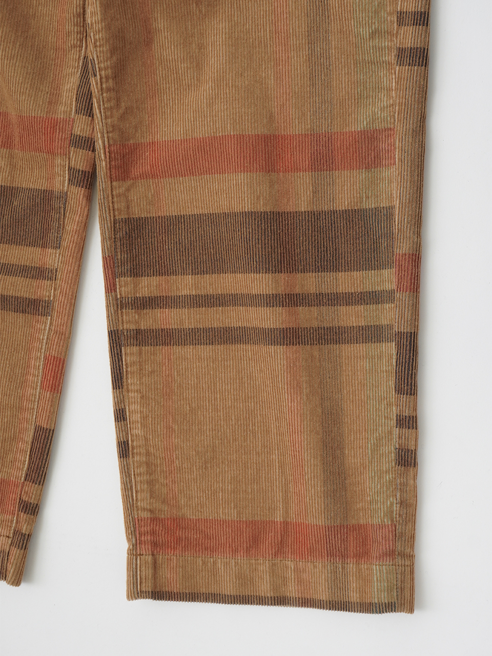 先染チェック14Wコーデュロイ ストレートパンツ