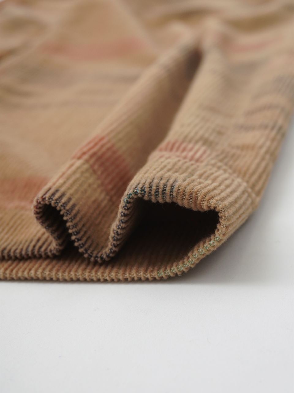 先染チェック14Wコーデュロイ ストレートパンツ