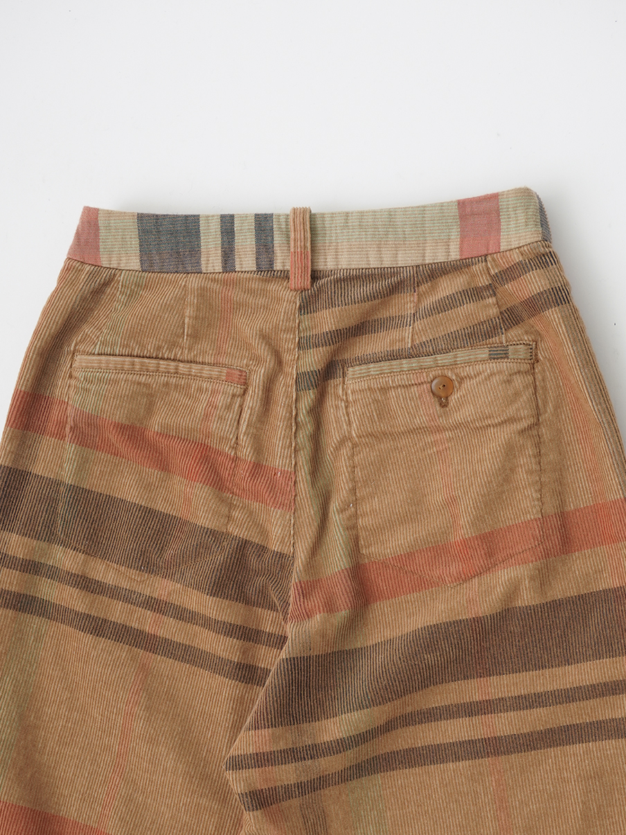 先染チェック14Wコーデュロイ ストレートパンツ