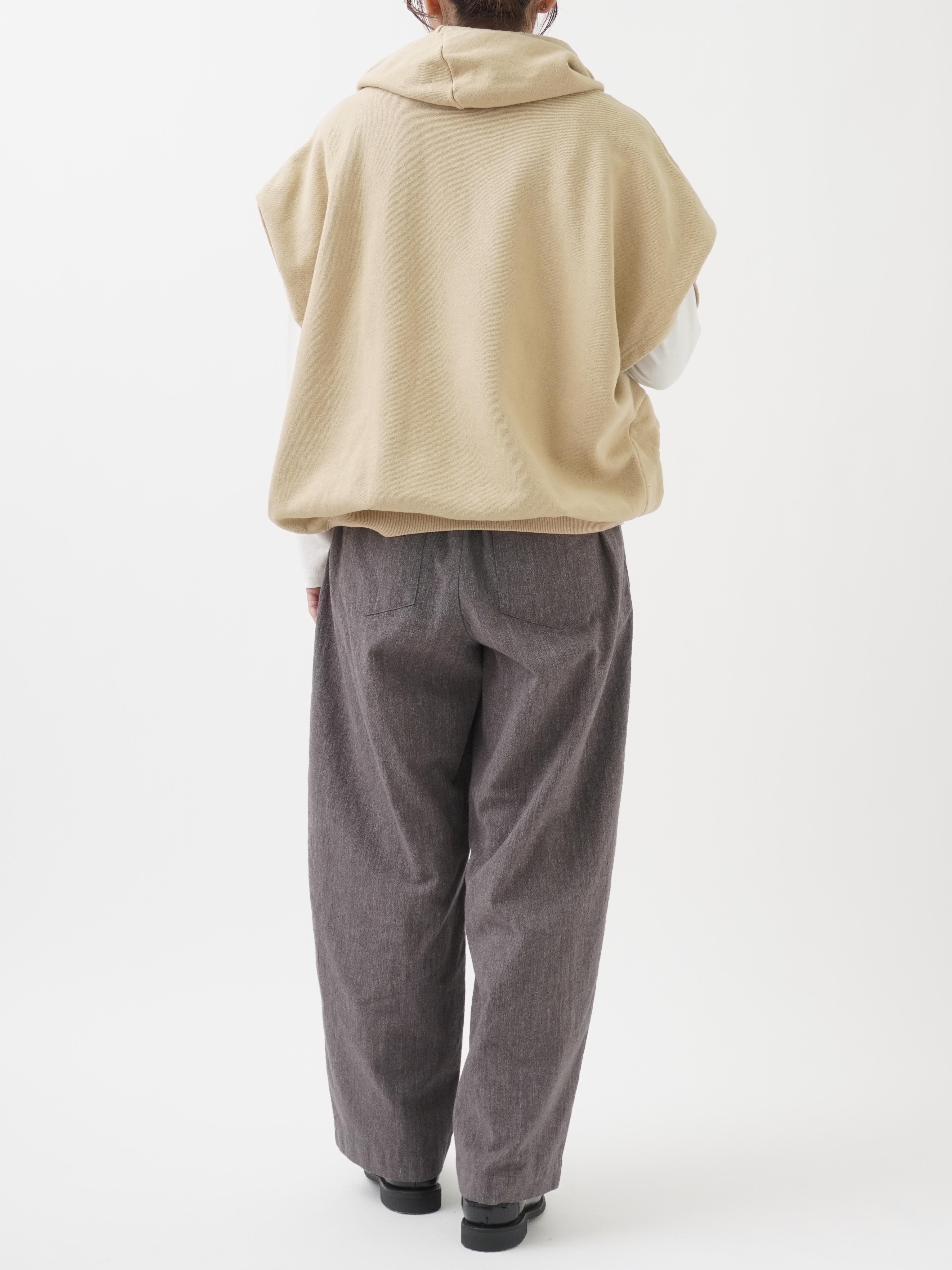 パンツ jey 19／－ラフィウールシャンブレー カーブラインイージーパンツ