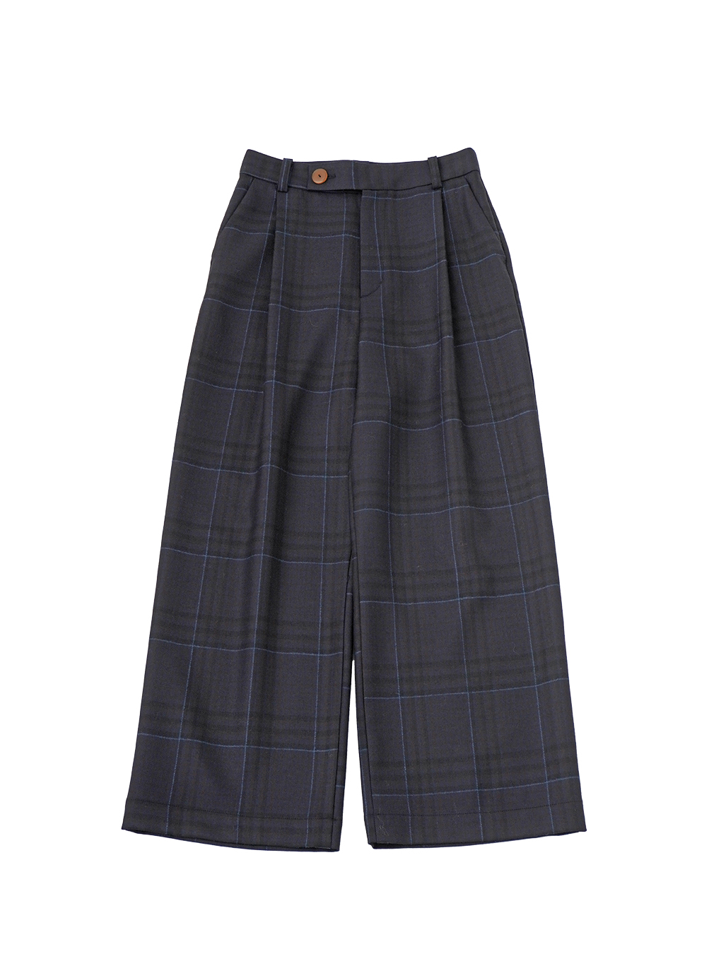 ２／４０ウールモヘヤチェック　ワイドストレートパンツ