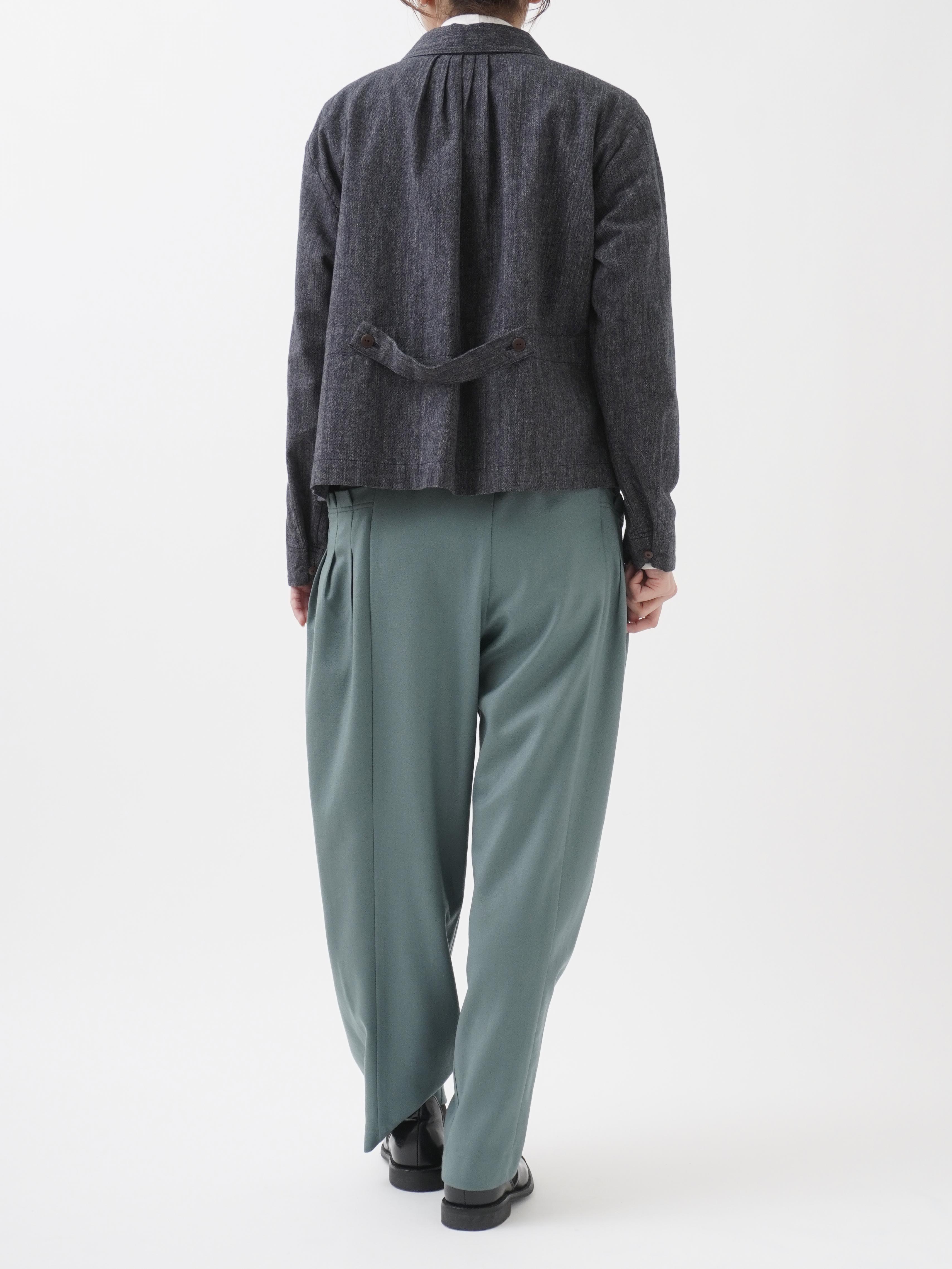 2／60ハイカウントフラノ タックポケットテーパードパンツ