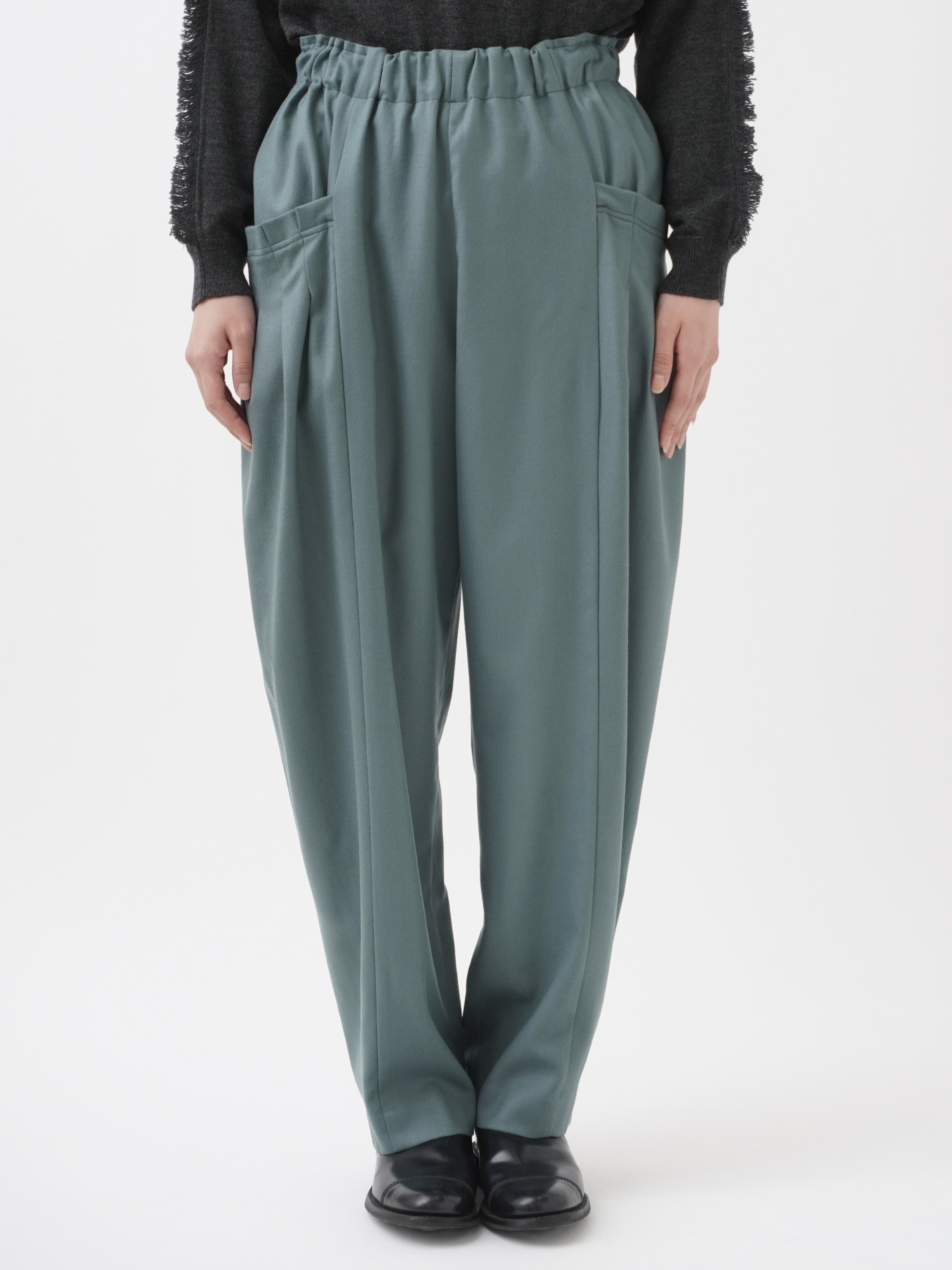 2／60ハイカウントフラノ タックポケットテーパードパンツ