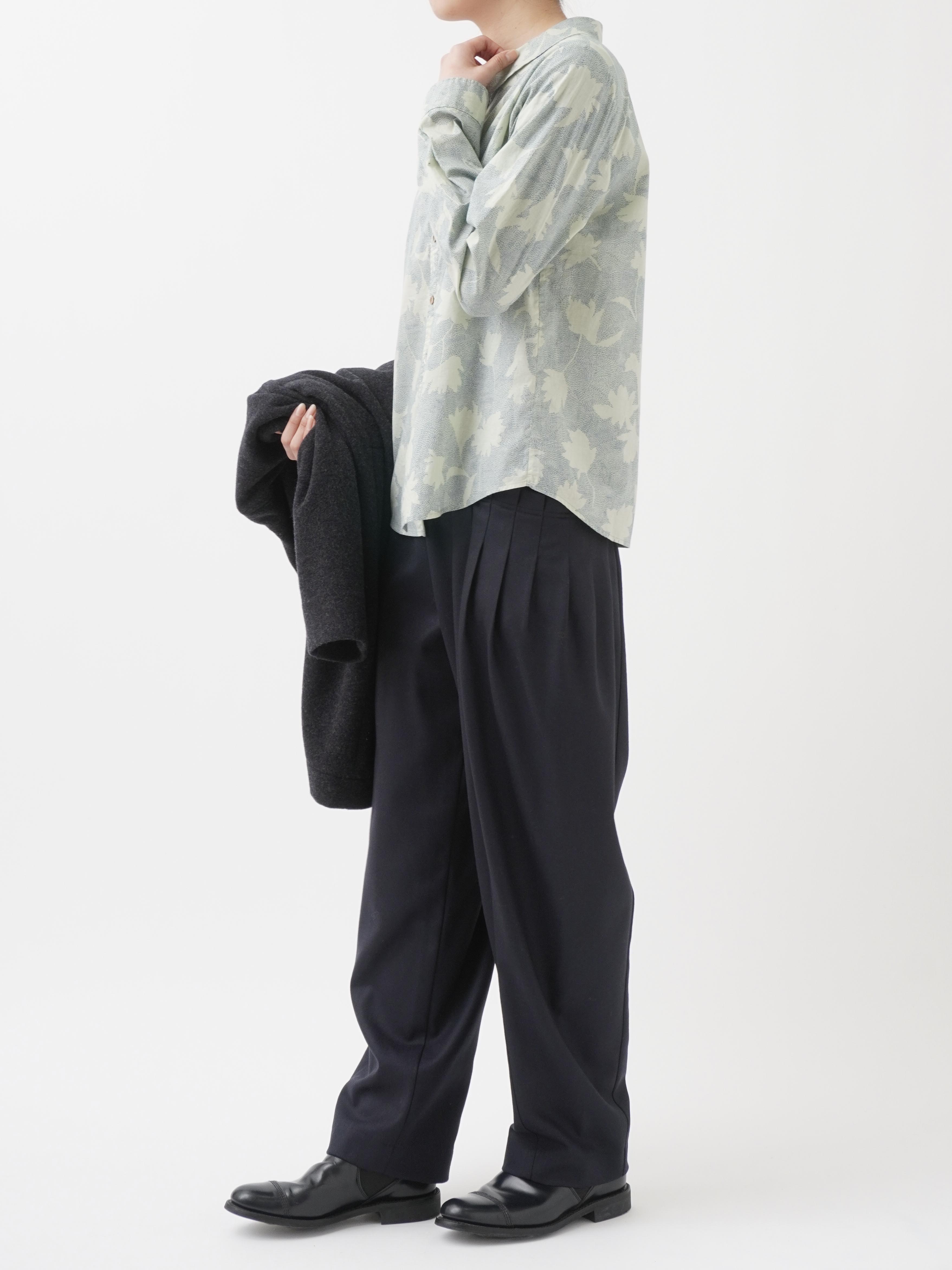 2／60ハイカウントフラノ タックポケットテーパードパンツ