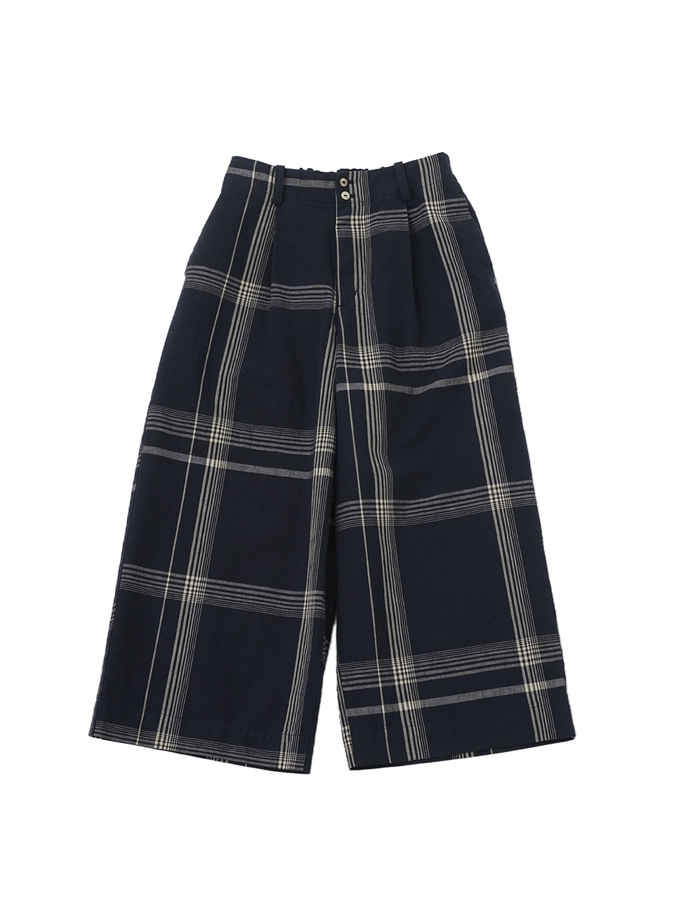 １６／１綿麻春格子’２６　タックパンツ