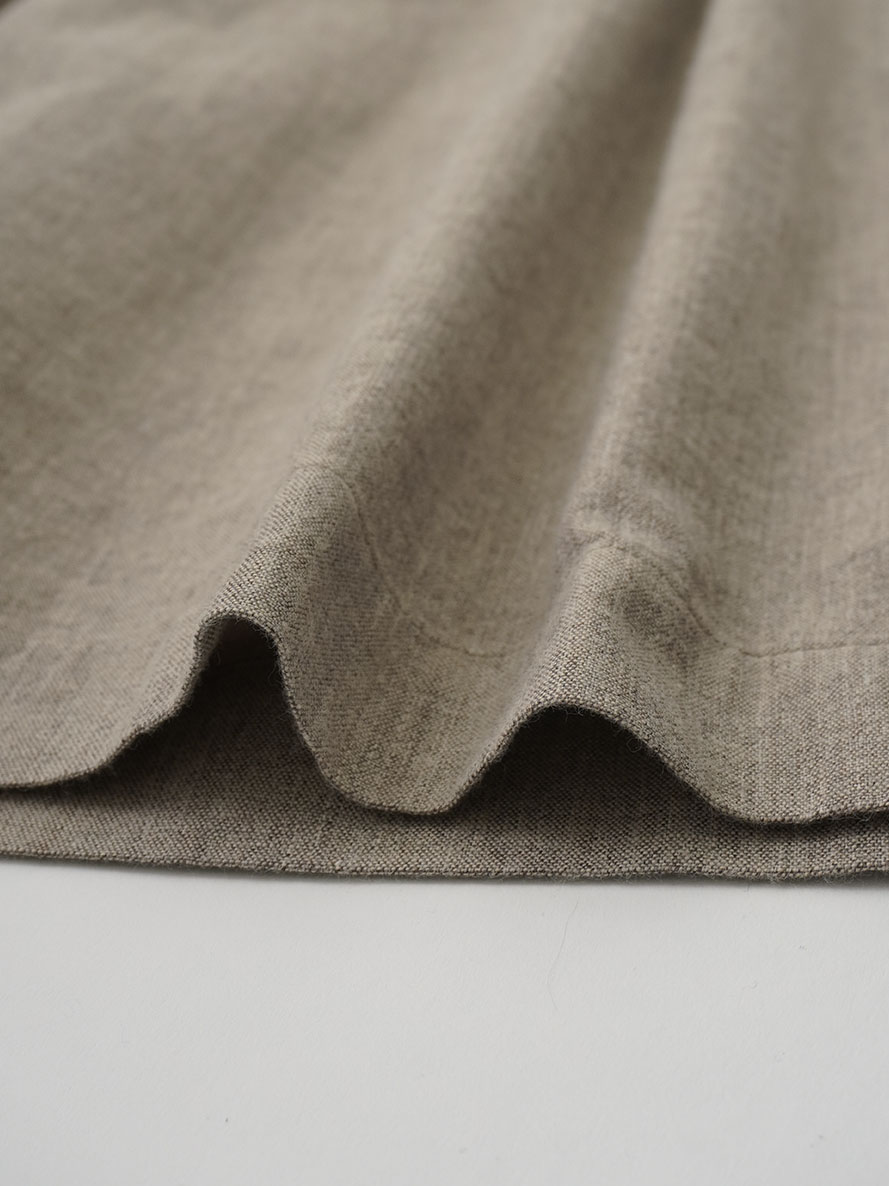 19／－ラフィウールシャンブレー ギャザーキュロットパンツ