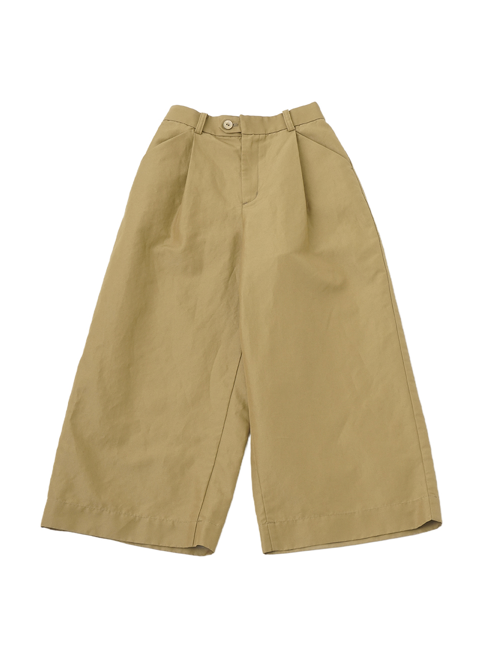 １００／２コットンラミーツイル　タックパンツ