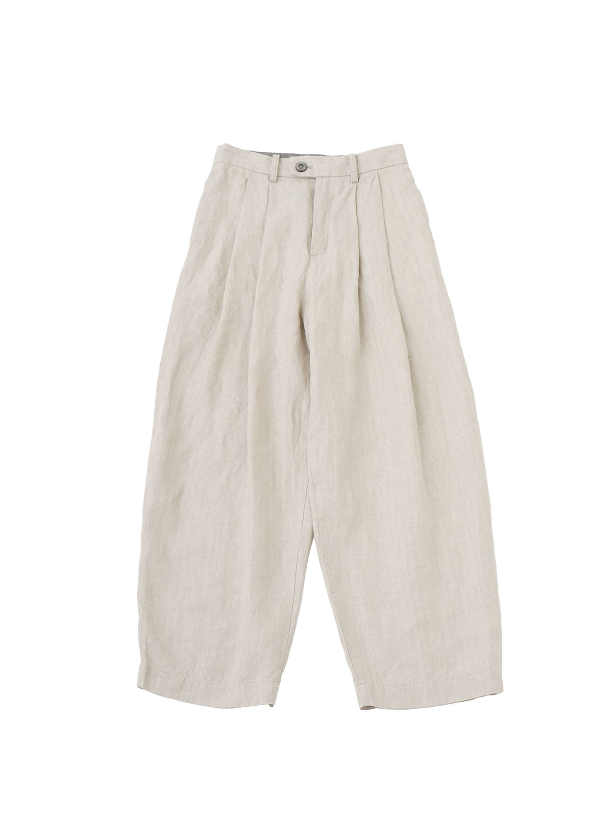 ４０／１リネンヘリンボン　タックカーブパンツ