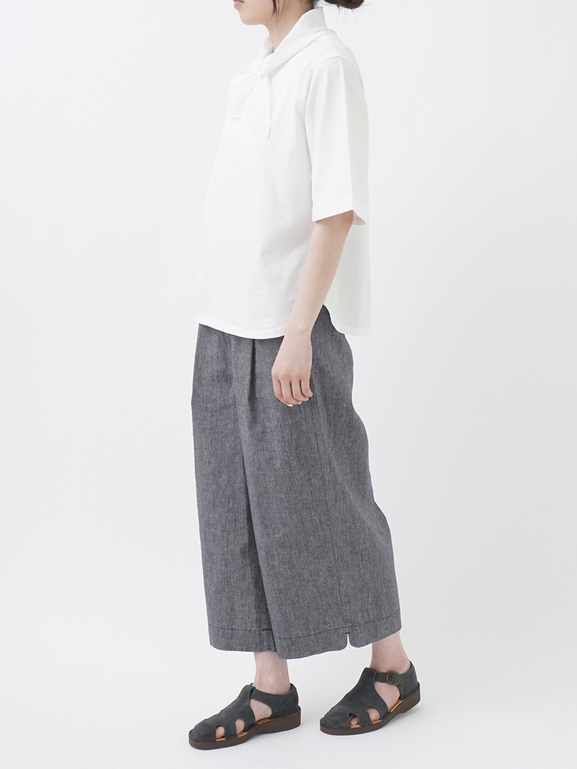 パラスパレス リネン コットン シャンブレー タック パンツ　3 リネンコットンシャンブレー タックパンツ