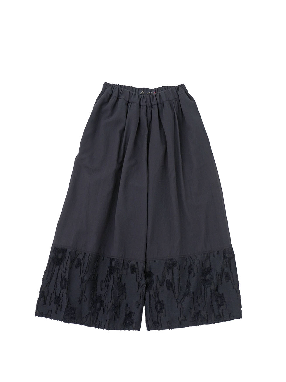 ８０／－カットジャガード夕化粧柄　ギャザーキュロットパンツ