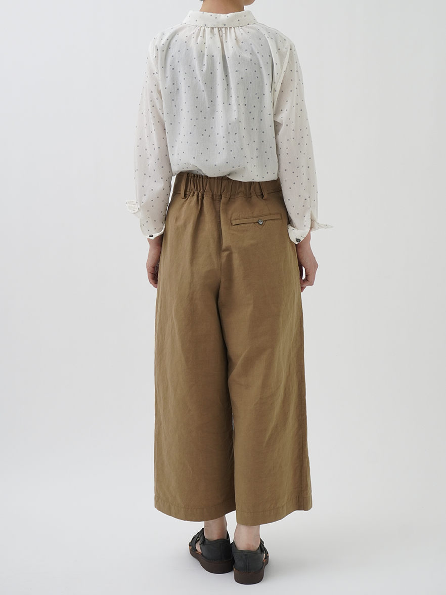 エジプトコットン×リネンツイル タックパンツ