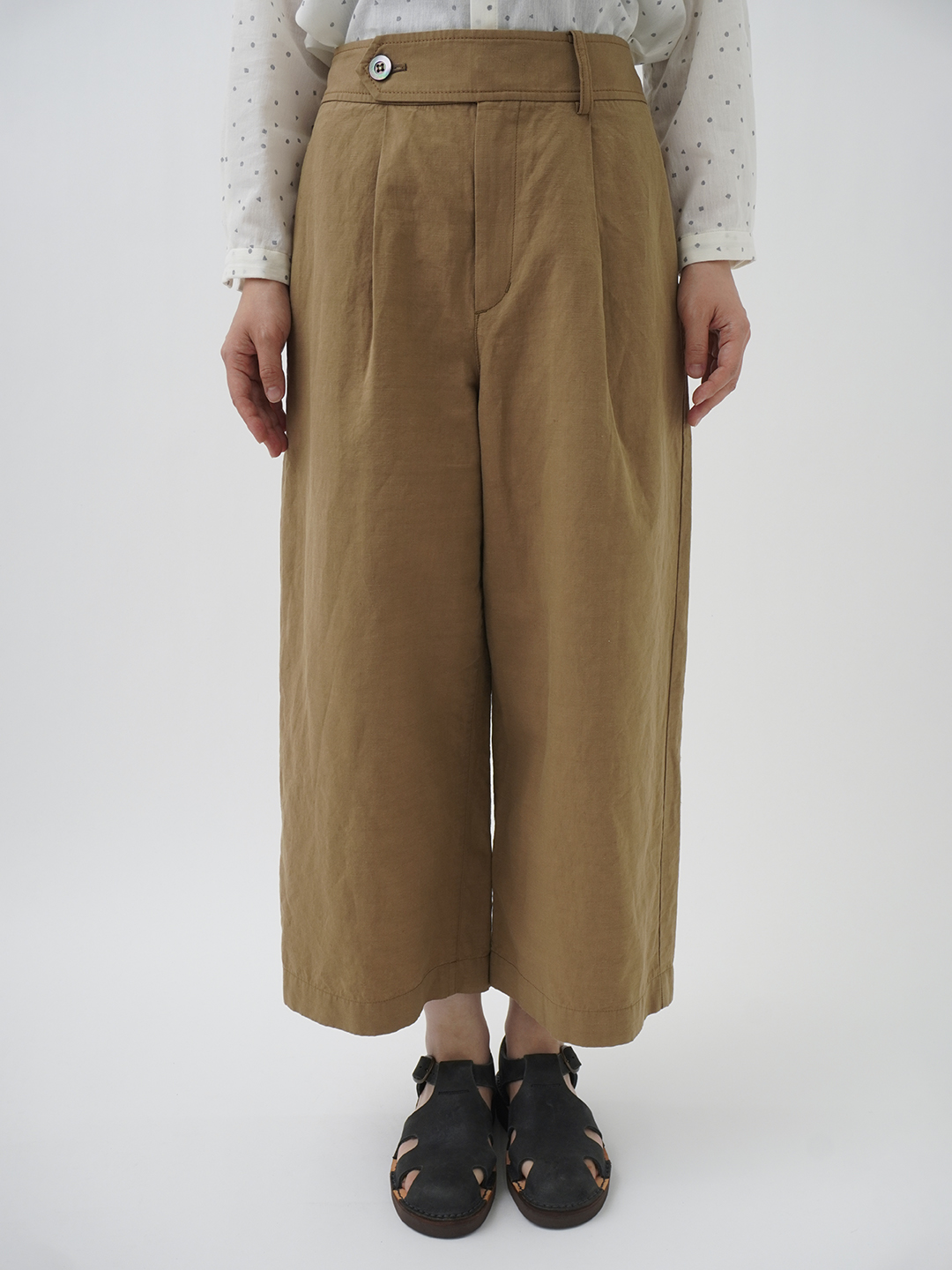 エジプトコットン×リネンツイル タックパンツ