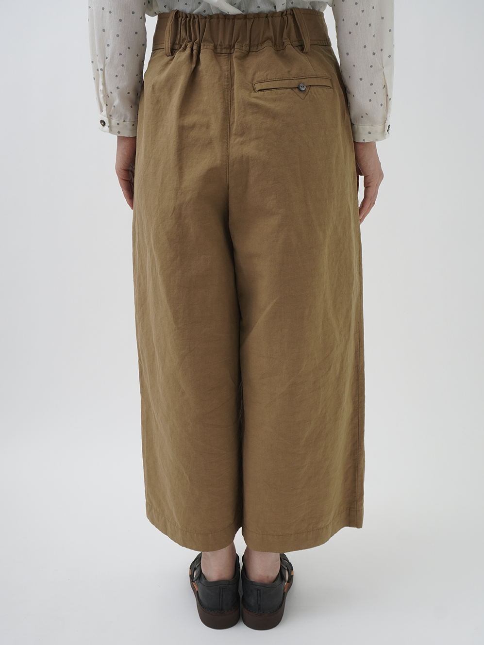 エジプトコットン×リネンツイル タックパンツ