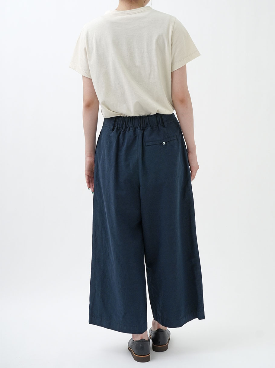 エジプトコットン×リネンツイル タックパンツ
