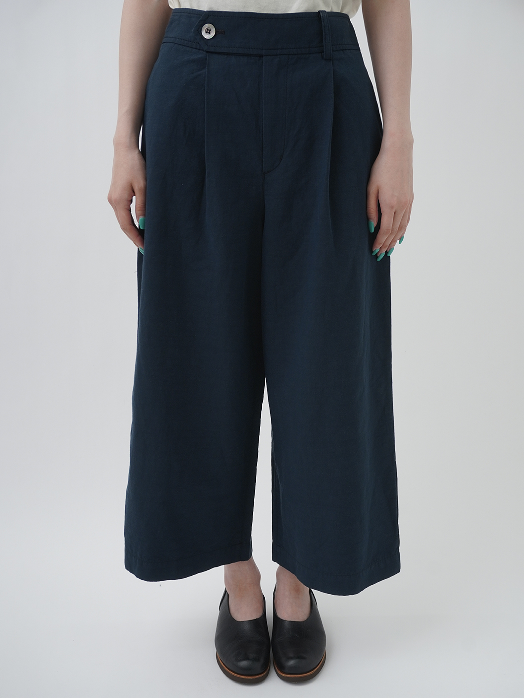 エジプトコットン×リネンツイル タックパンツ