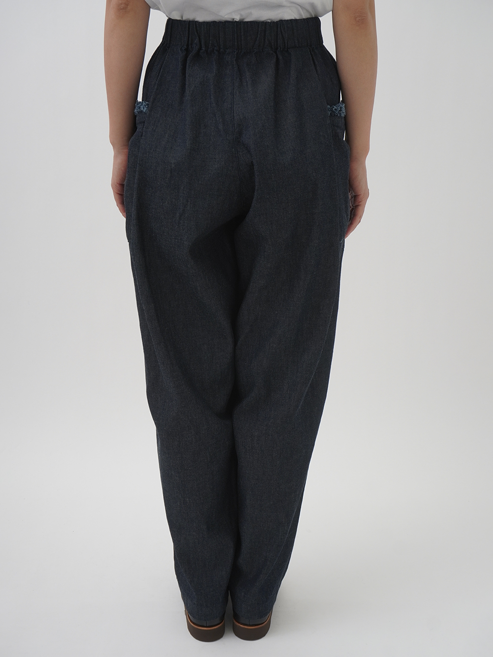 kolor 20SS クロップドテーパードパンツ サイズ2 20／－ムラ糸ダンガリー×ブレード テーパードパンツ