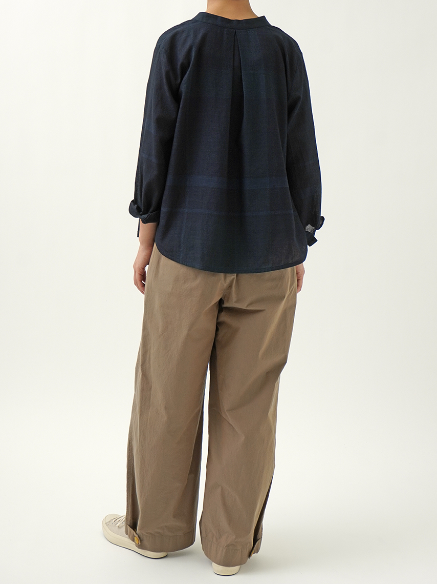 to-te（ツテ）　インディゴ　スカラップ裾　ブラウス SLY | GATHER WOVEN トップス (シャツ・ブラウス ) |SHEL'TTER