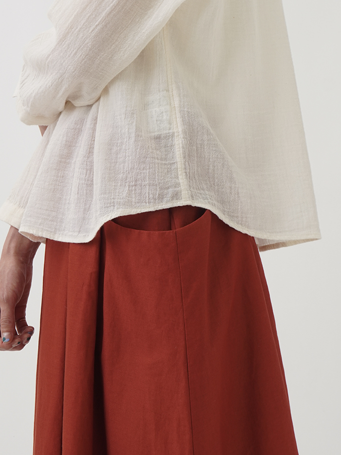 40／－×40／－ガーゼワッシャー プルオーバーシャツ