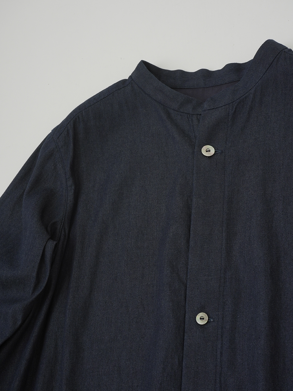 パラスパレス　ダンガリーシャツ 20／－ムラ糸ダンガリーボトル襟ワークシャツ