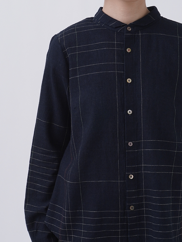 ✨️美品✨️ ロンハーマン コーデュロイ チェック 長袖シャツ インディゴ M ロングシャツ メンズ チェックシャツ デニムシャツ レディース