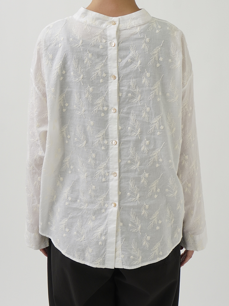 Shichiri 七里　刺繍付き長袖シャツ ホワイト120cm 600674sp1a.jpg