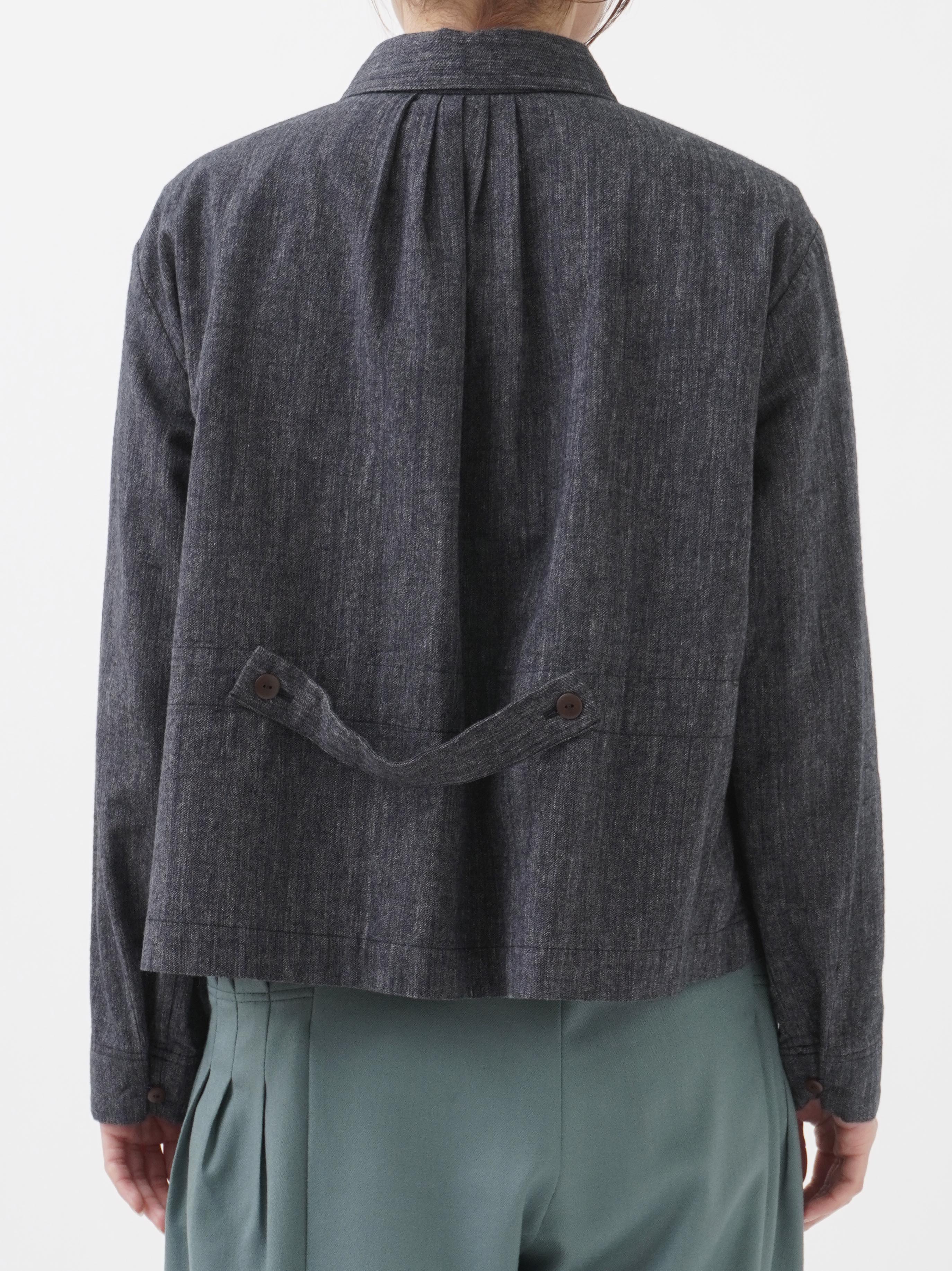 19／－ラフィウールシャンブレー ワークシャツ