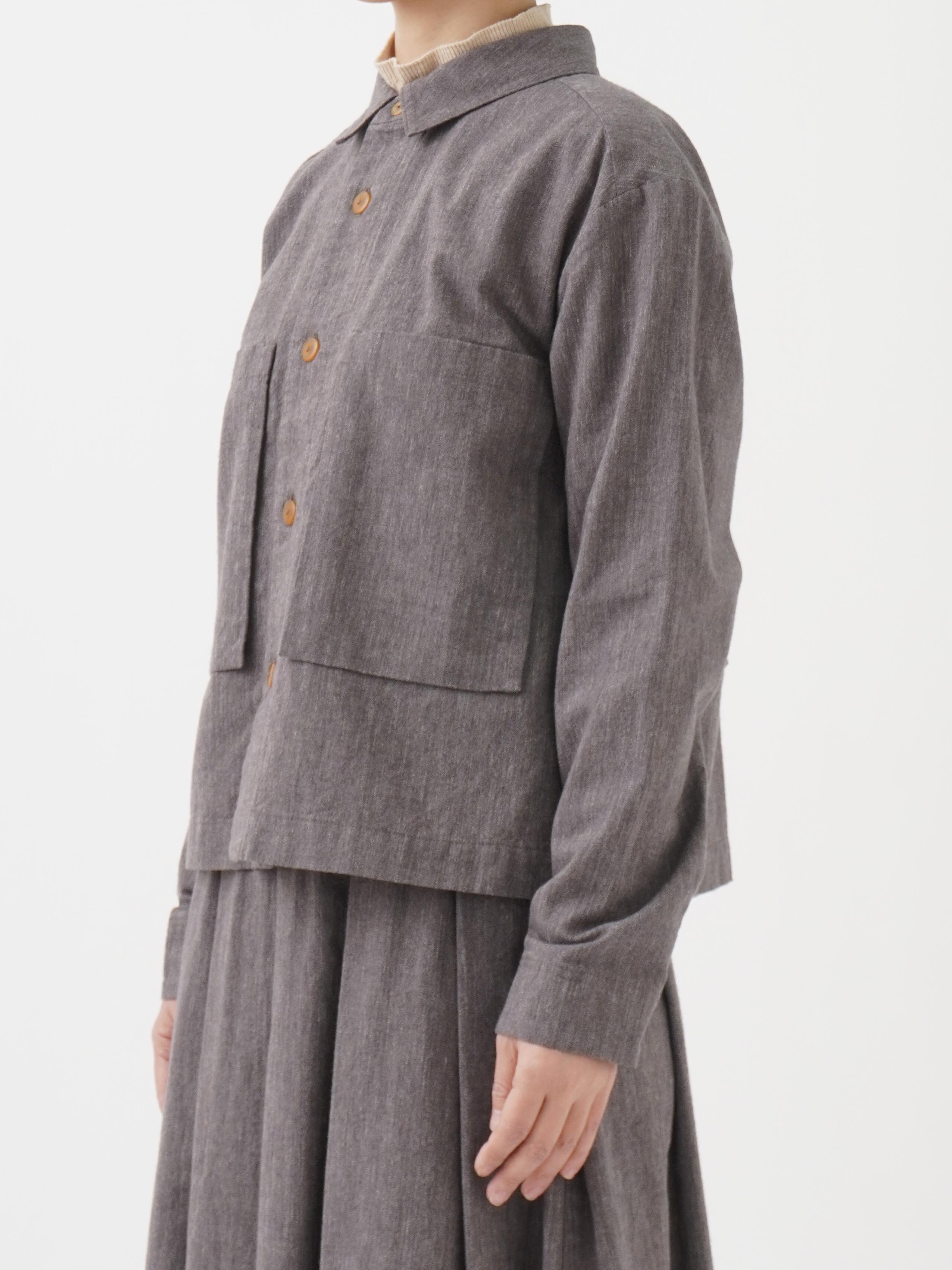 19／－ラフィウールシャンブレー ワークシャツ