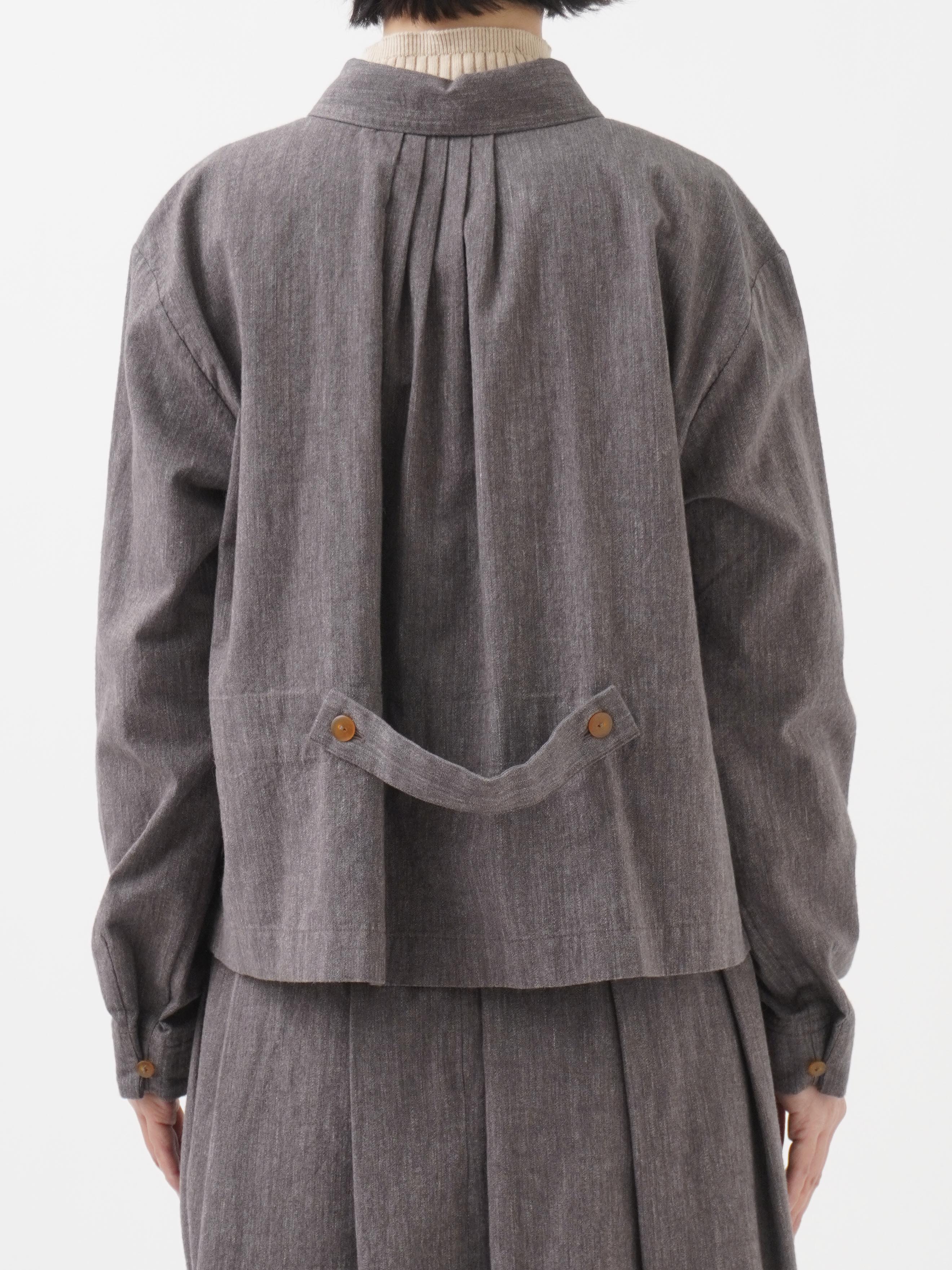 19／－ラフィウールシャンブレー ワークシャツ