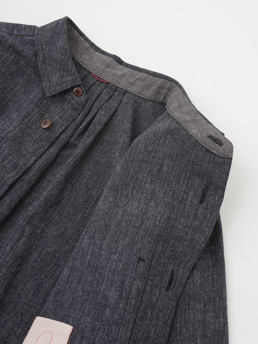 19／－ラフィウールシャンブレー ワークシャツ