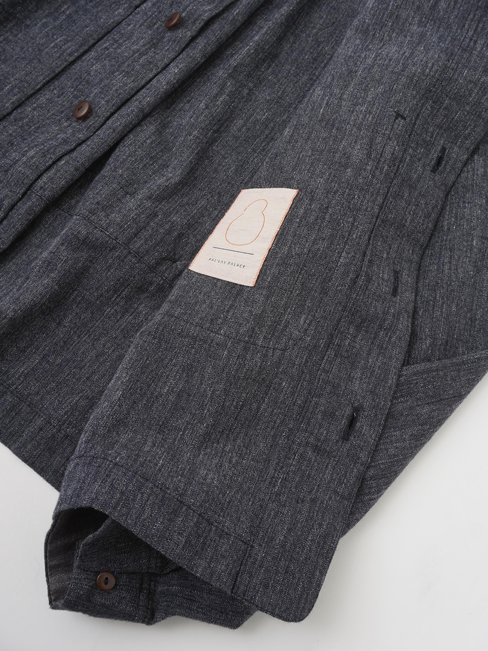 19／－ラフィウールシャンブレー ワークシャツ