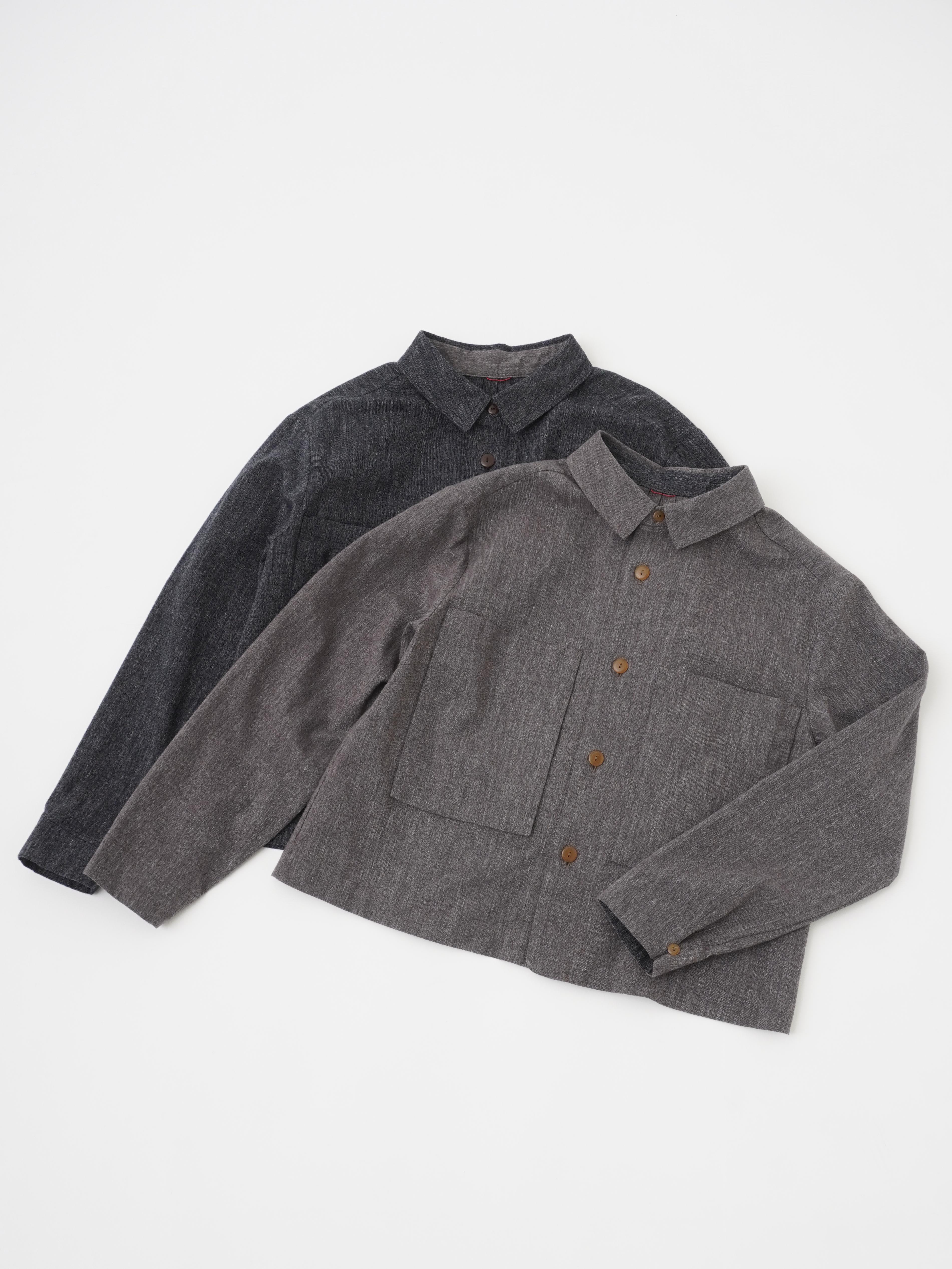 19／－ラフィウールシャンブレー ワークシャツ