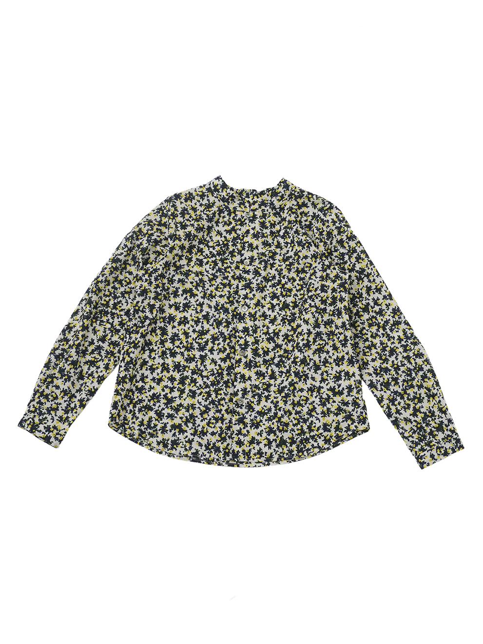 60／－ローンエゾタンポポ柄 スタンド襟シャツ