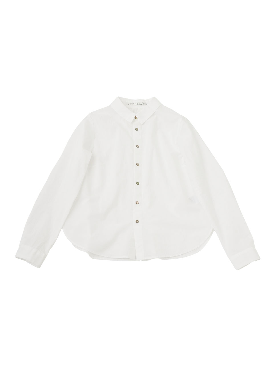 ６０／－ローン　裾ふふむシャツ