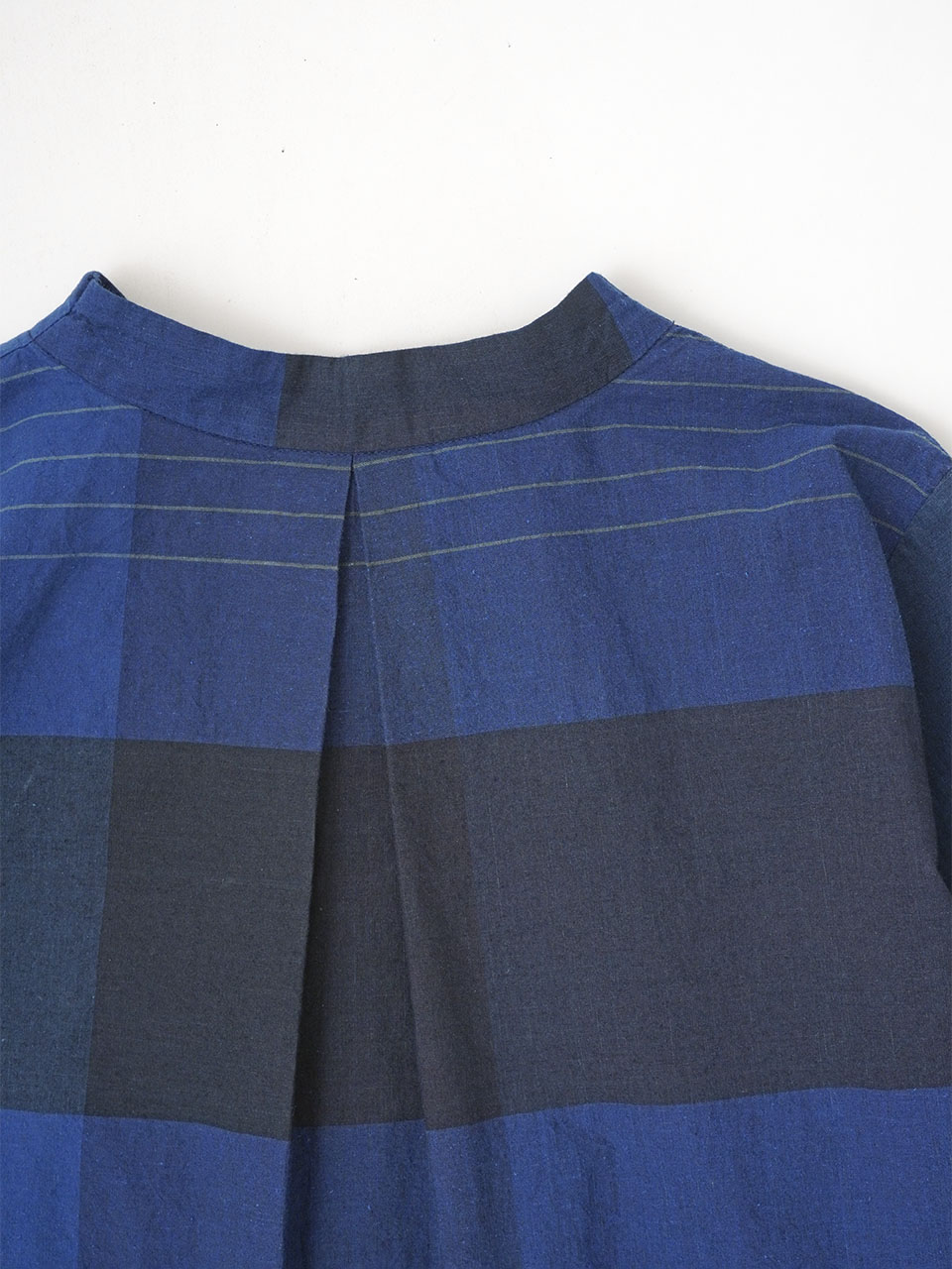 40／－×38．5／－インディゴローンチェック 8分袖シャツ