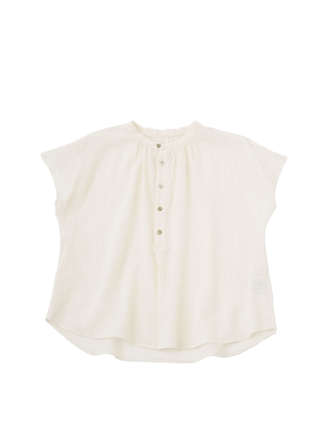 ４０／－×４０／－ガーゼワッシャー　フレンチ袖シャツ